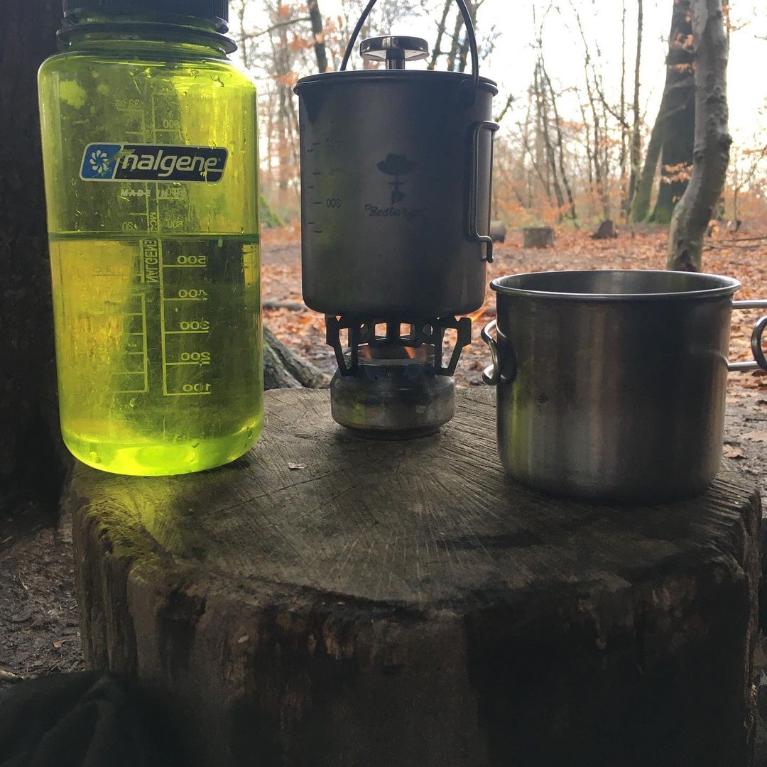 Bestargot Titanium french press, Kaffeepause auf der Hunderunde heute Morgen.