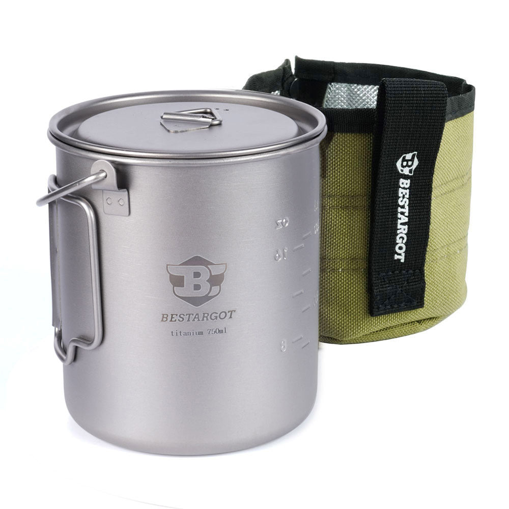 Bestargot Camping Titanium French Press Coffee Maker, 750ml, for Hiking, Backpacking, Road Tripping