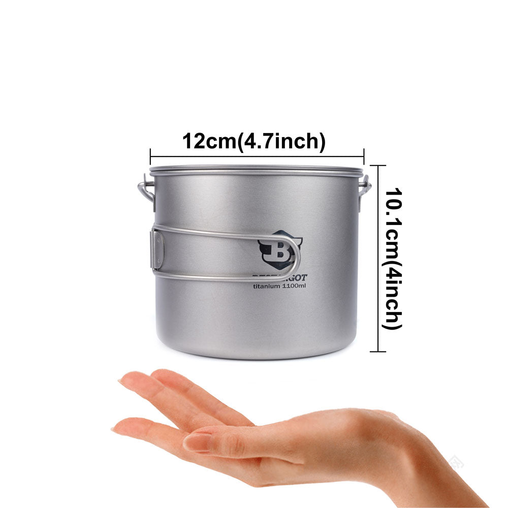 Titanium 1100ml Pot avec poignée de caution