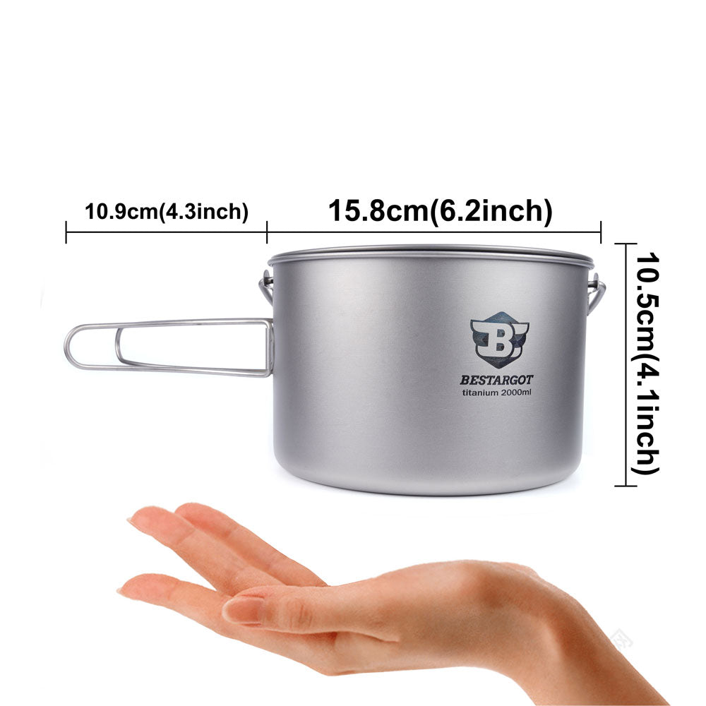 Titanium 1100ml Pot avec poignée de caution