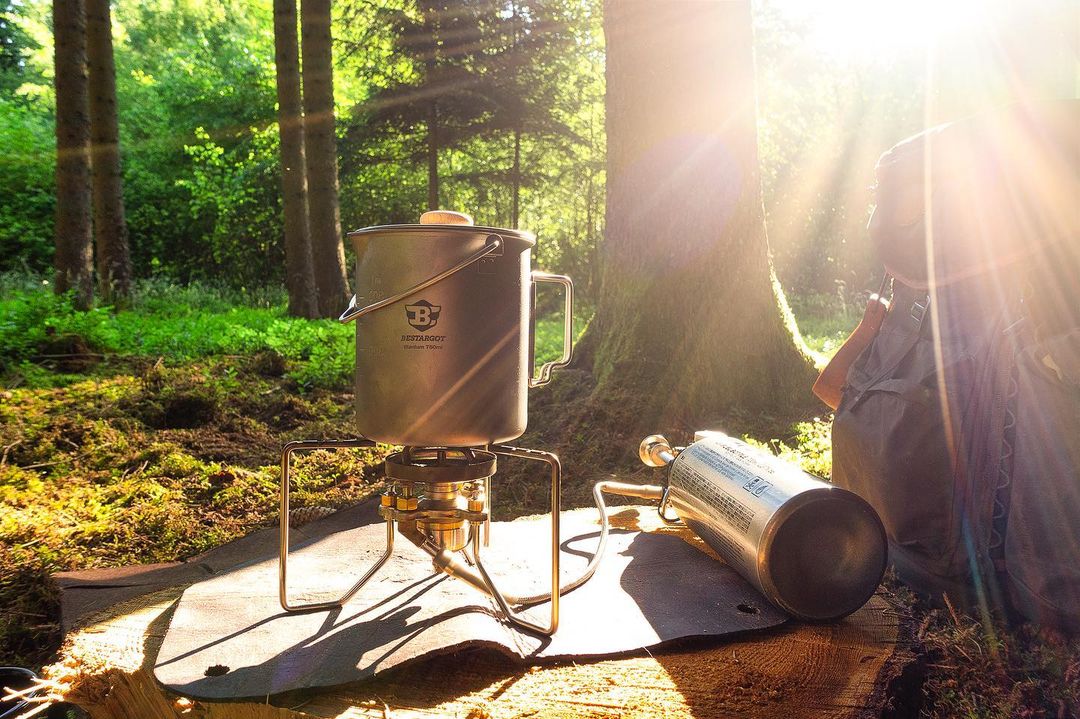 Camping Coffee Cup Titanium Mug, Bestargot Outdoor French Press Pot,Camp Cooking