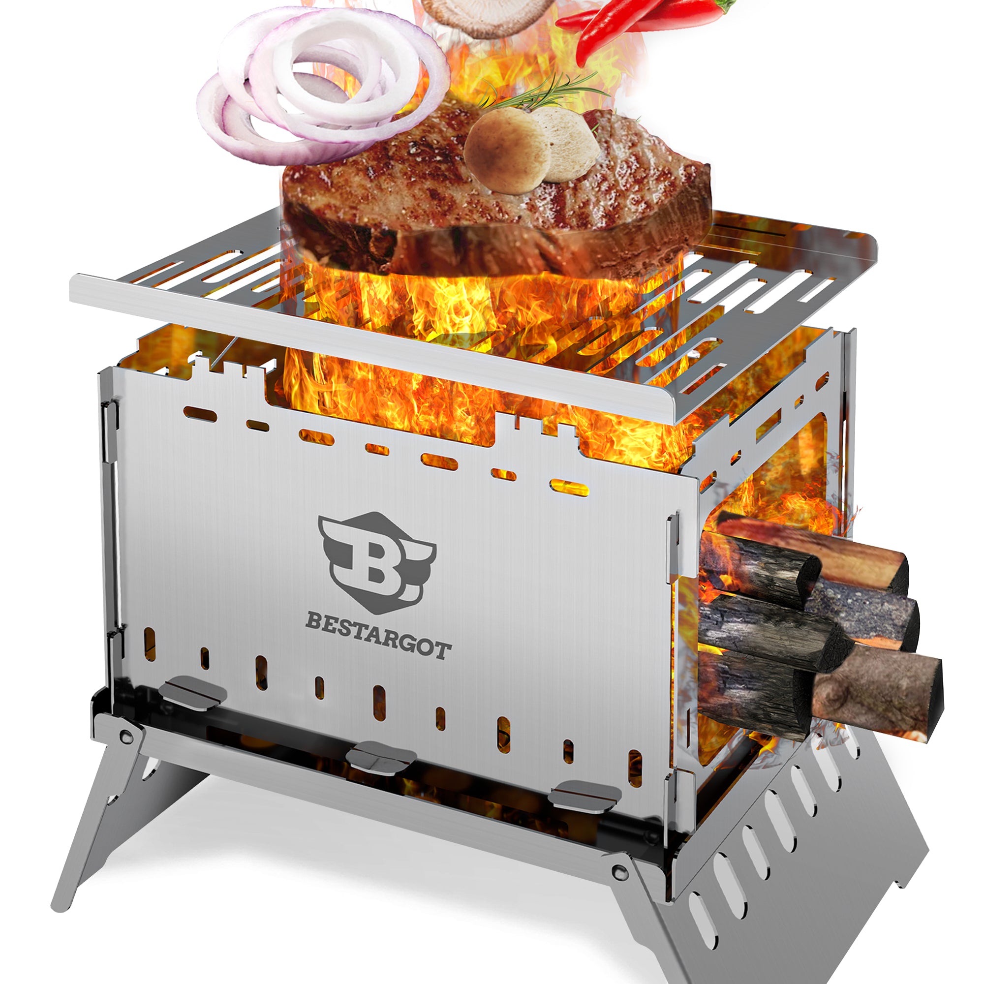 Bestargot Portable Camping Charcoal Grill | Pixel-Grill