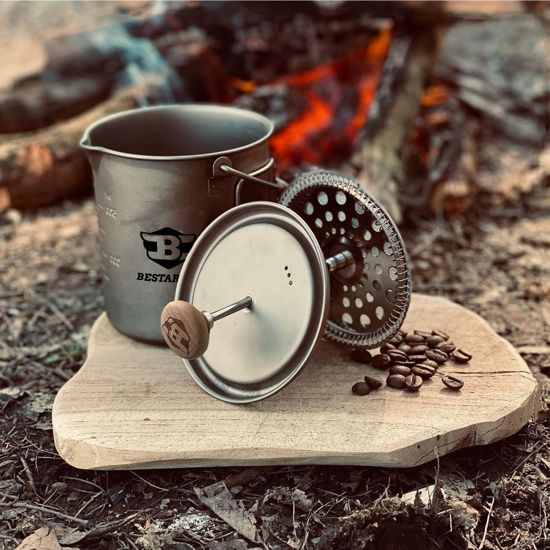 Bestargot Camping Titanium Pressa per caffè francese, 750ml, per  escursioni, backpacking, inciampare –
