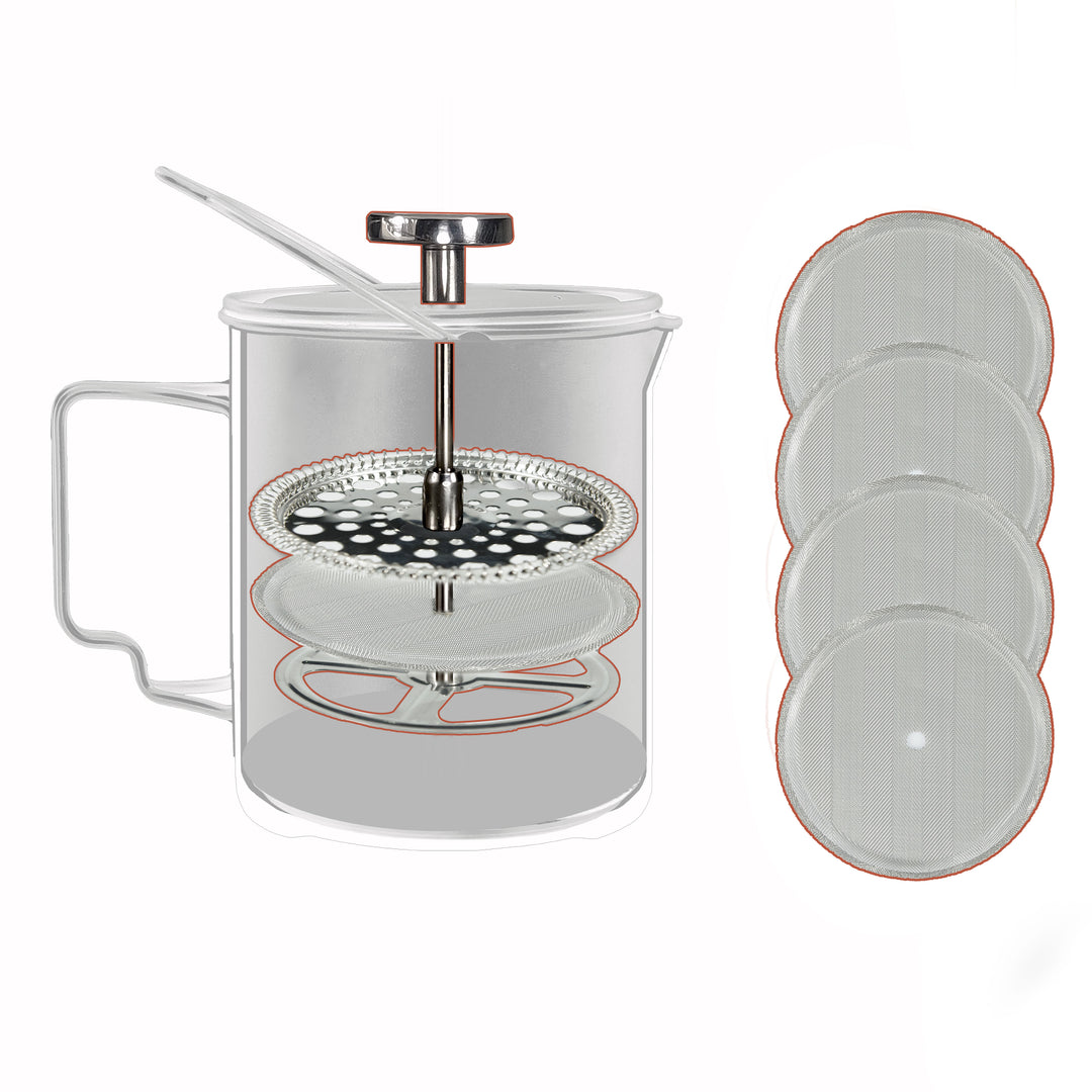 French Press Filter Kit with 4 Pack Mesh