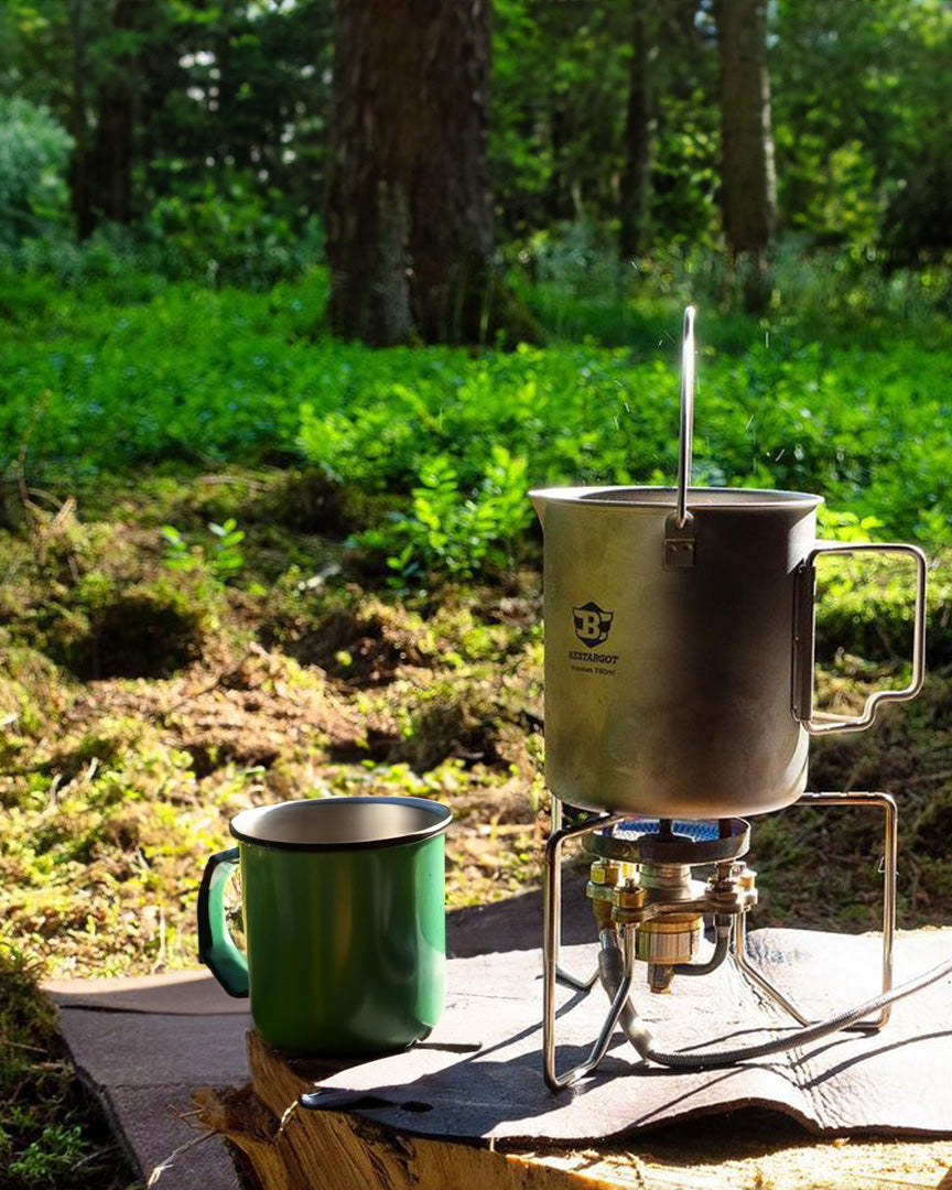 Bestargot Camping Titanium French Press Coffee Maker, 750ml, for
